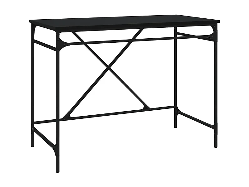 Bureau noir 100x50x75 bois d'ingénierie et fer