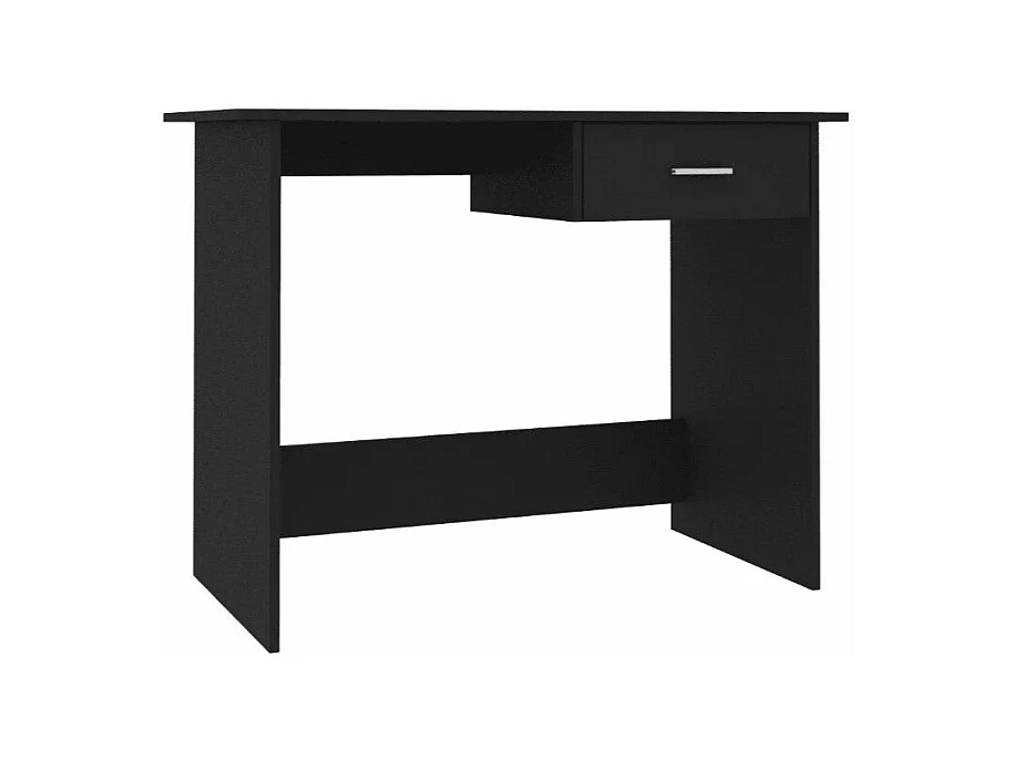 Bureau 1 tiroir bois noir Athena