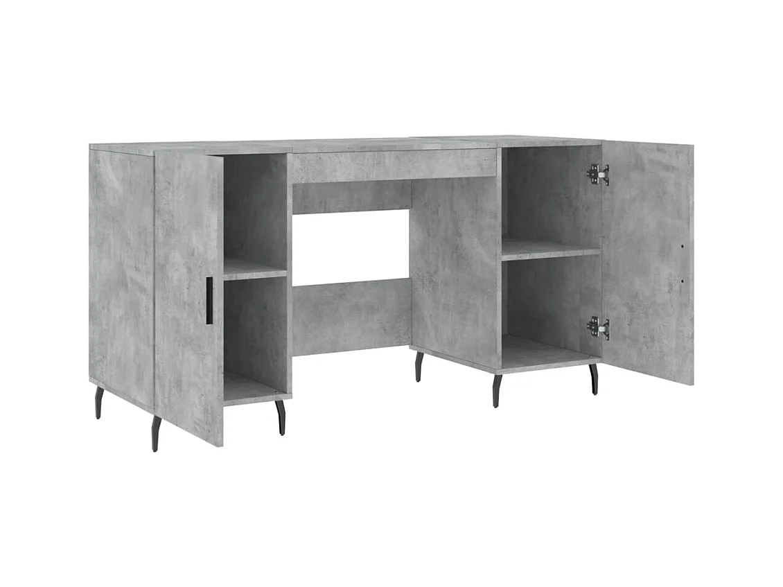 Bureau gris béton 140x50x75 bois d'ingénierie
