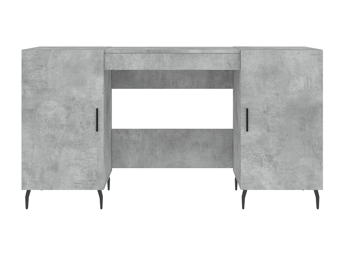 Bureau gris béton 140x50x75 bois d'ingénierie
