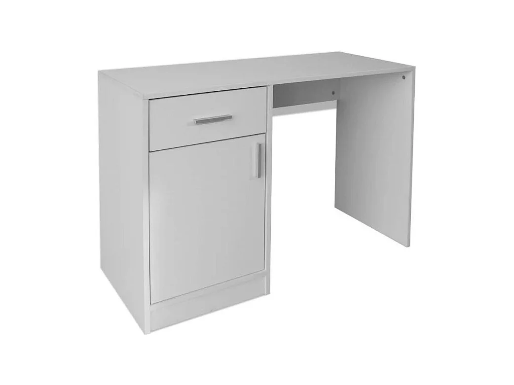 Bureau 1 tiroir 1 placard bois blanc Vanirel