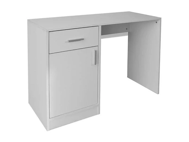 Bureau 1 tiroir 1 placard bois blanc Vanirel
