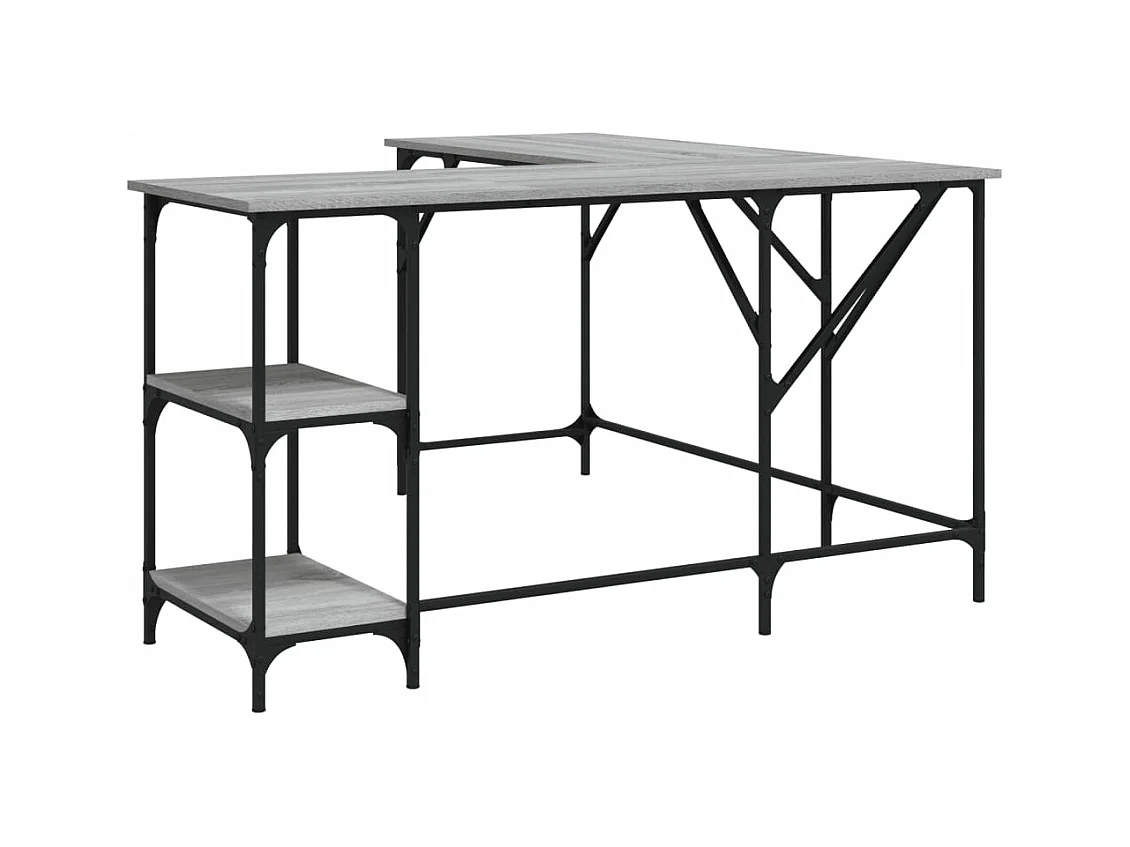 Bureau sonoma gris 139x139x75 bois d'ingénierie