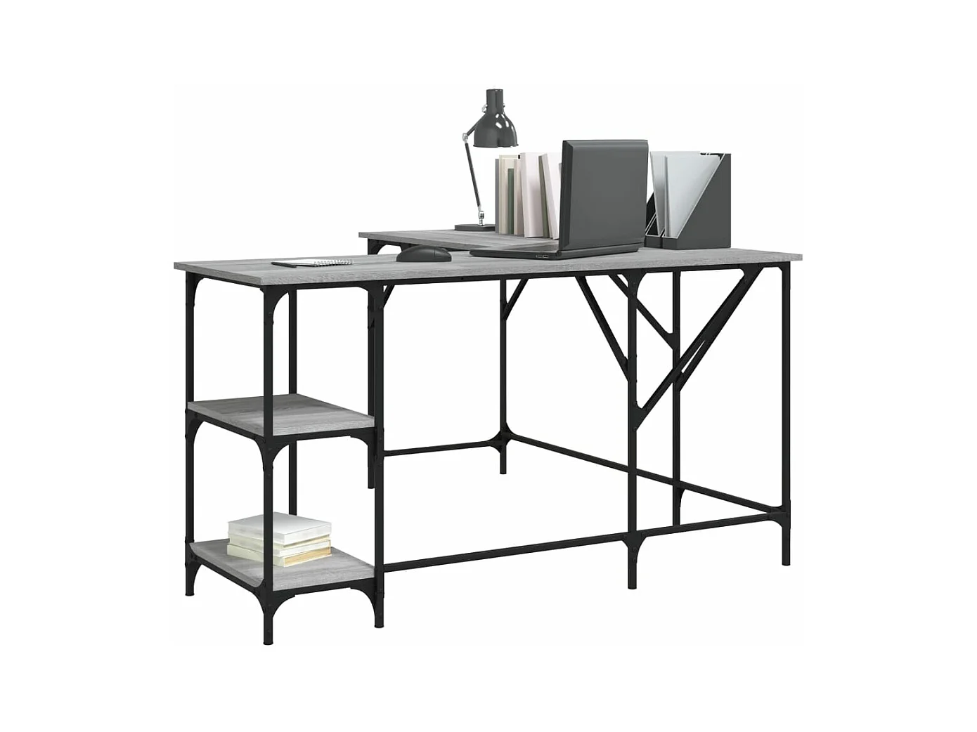 Bureau sonoma gris 139x139x75 bois d'ingénierie