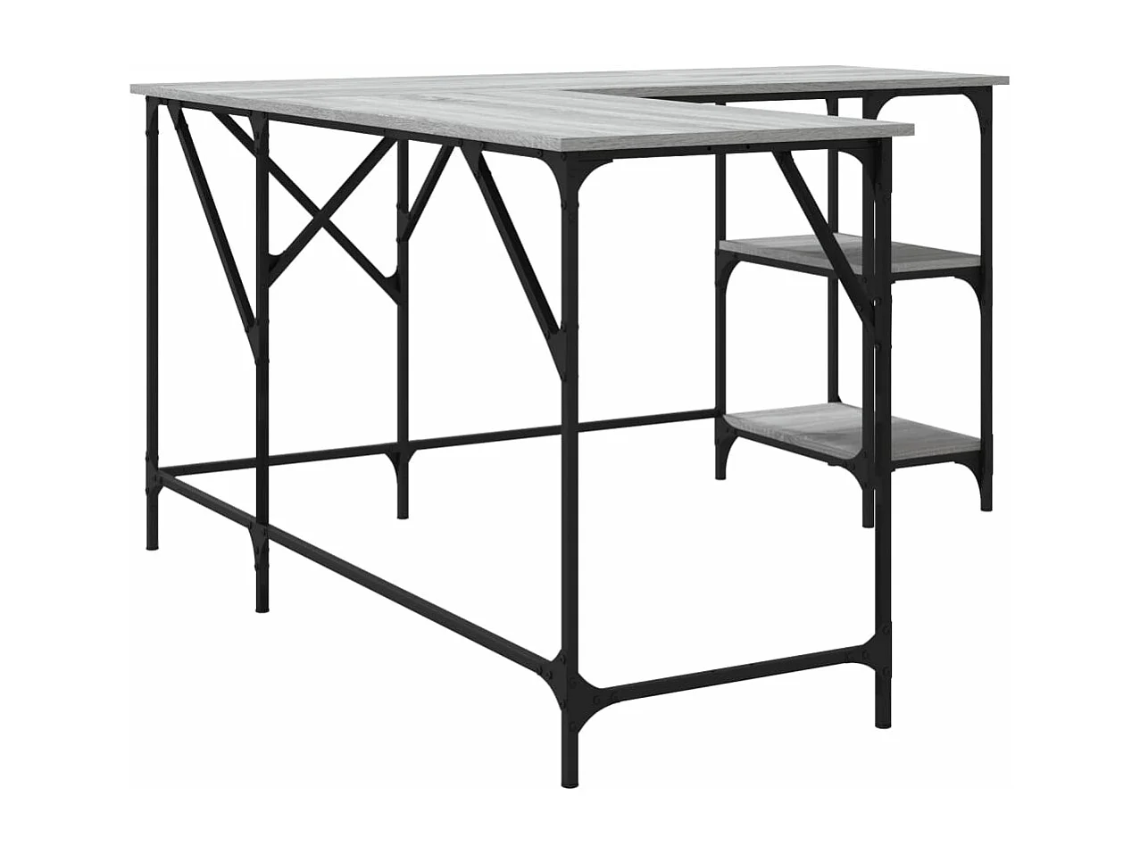 Bureau sonoma gris 139x139x75 bois d'ingénierie