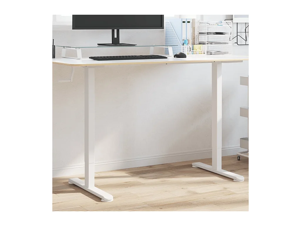 Cadre de bureau debout blanc (94-135)x60x(70-114) cm acier