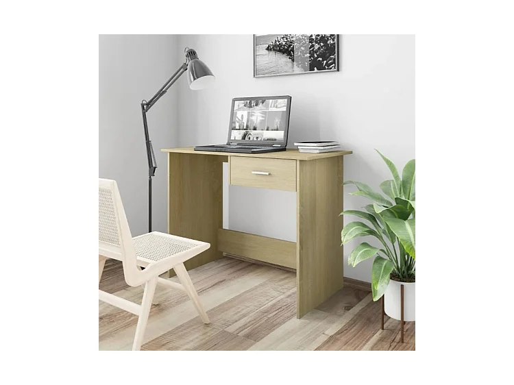 Bureau 1 tiroir chêne clair Athena