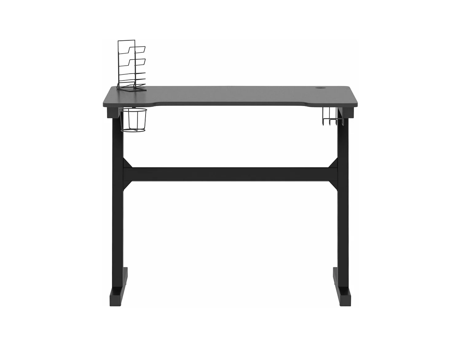 Bureau de jeu à LED avec pieds en forme de Z Noir 90x60x75