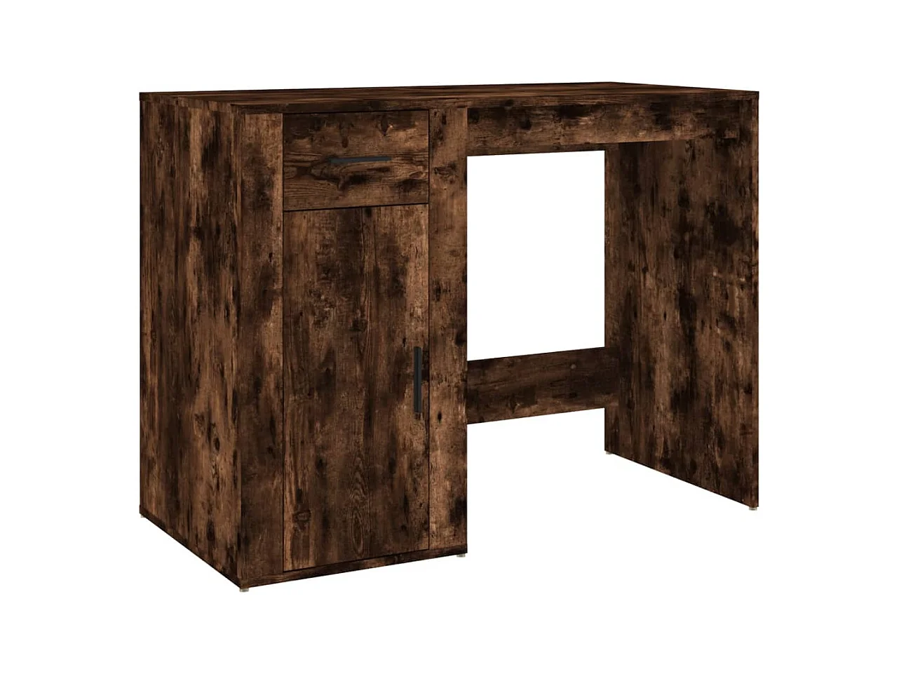 Bureau avec armoire chêne fumé bois d'ingénierie