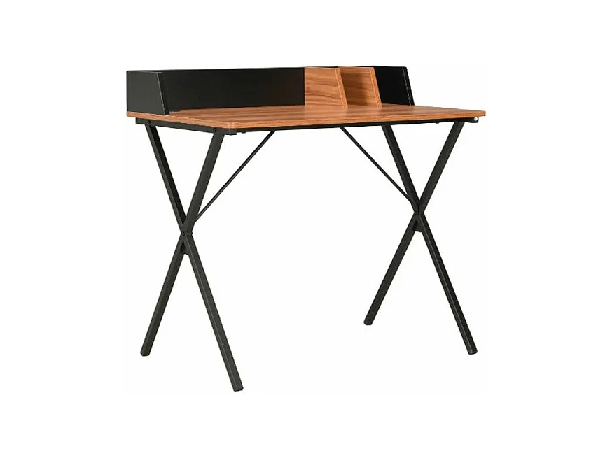 Bureau 2 casiers bois marron et métal noir Papyrus