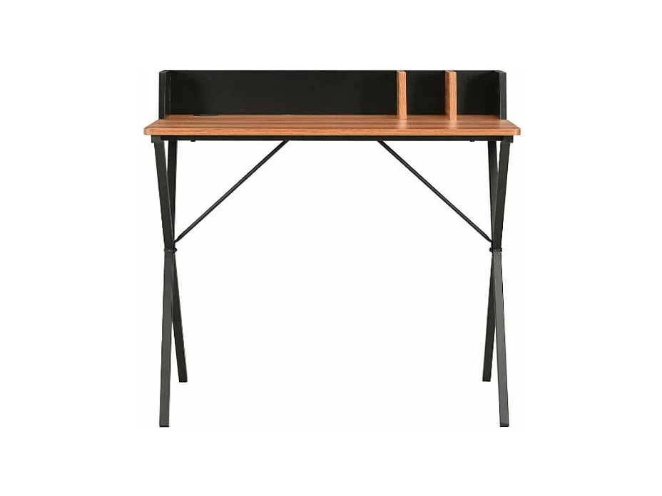 Bureau 2 casiers bois marron et métal noir Papyrus