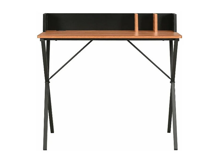 Bureau 2 casiers bois marron et métal noir Papyrus