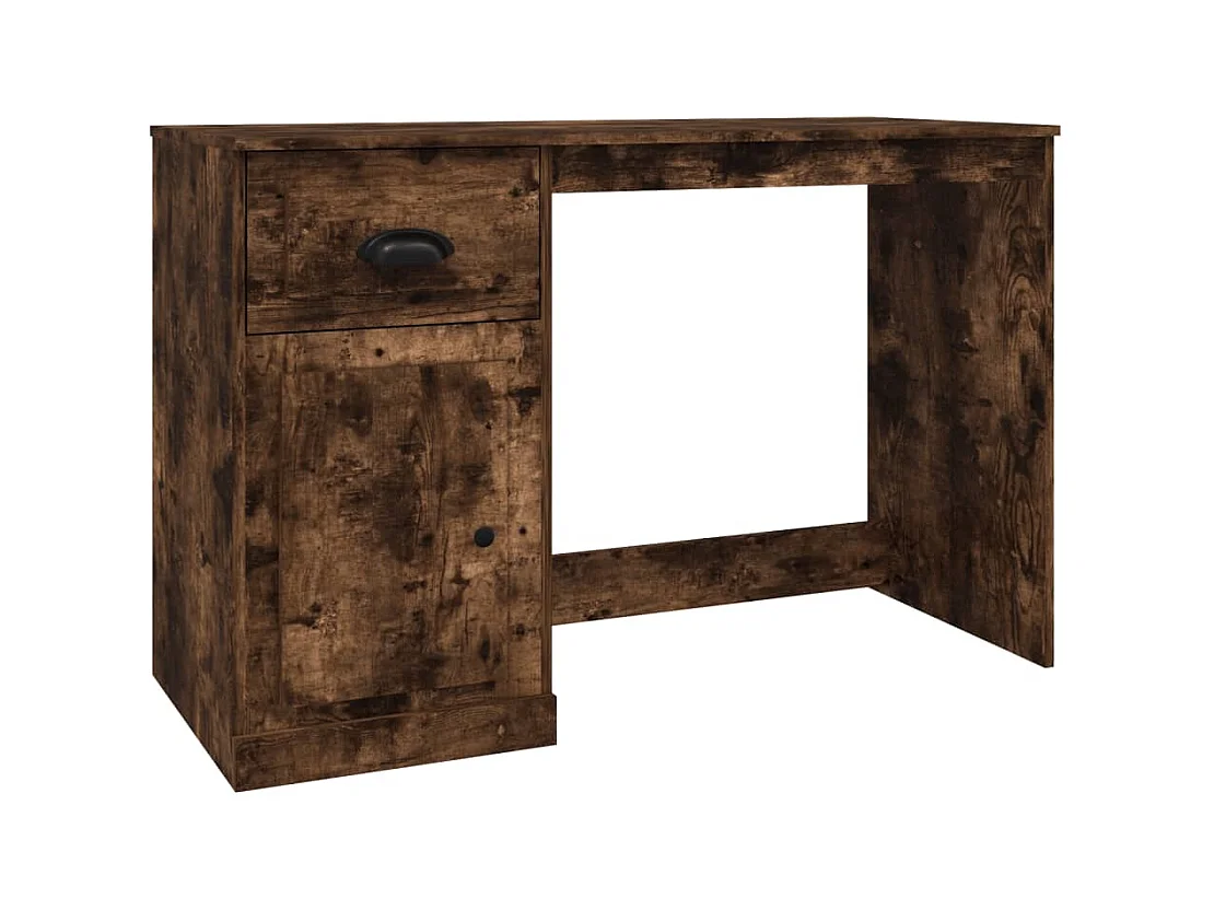 Bureau avec tiroir chêne fumé 115x50x75 bois d'ingénierie