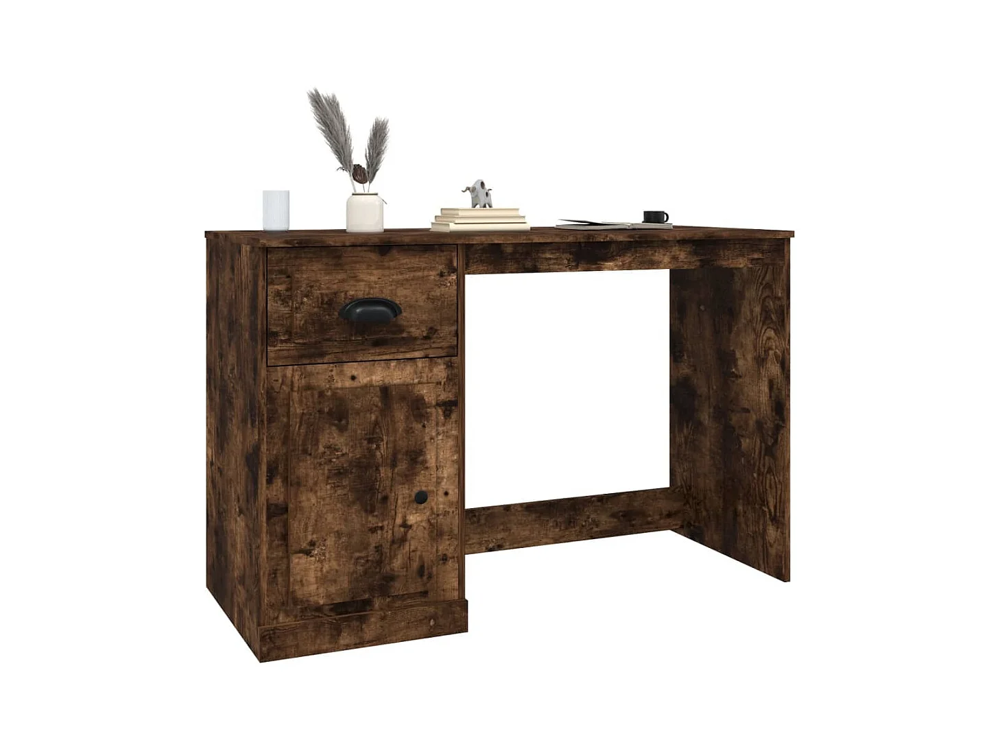 Bureau avec tiroir chêne fumé 115x50x75 bois d'ingénierie
