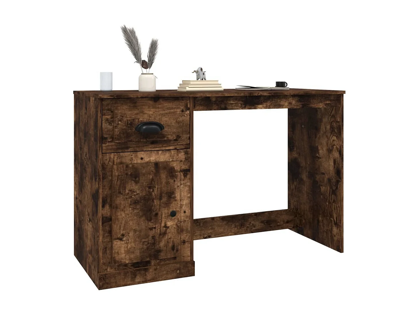 Bureau avec tiroir chêne fumé 115x50x75 bois d'ingénierie
