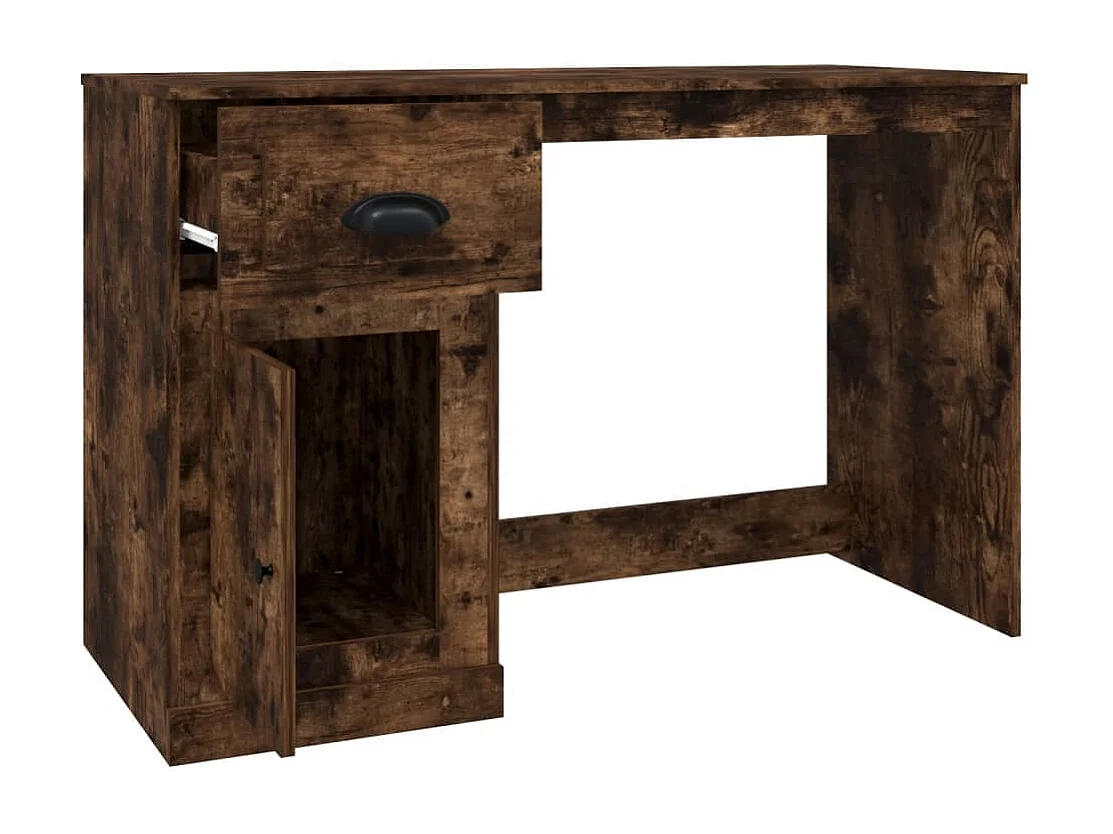 Bureau avec tiroir chêne fumé 115x50x75 bois d'ingénierie
