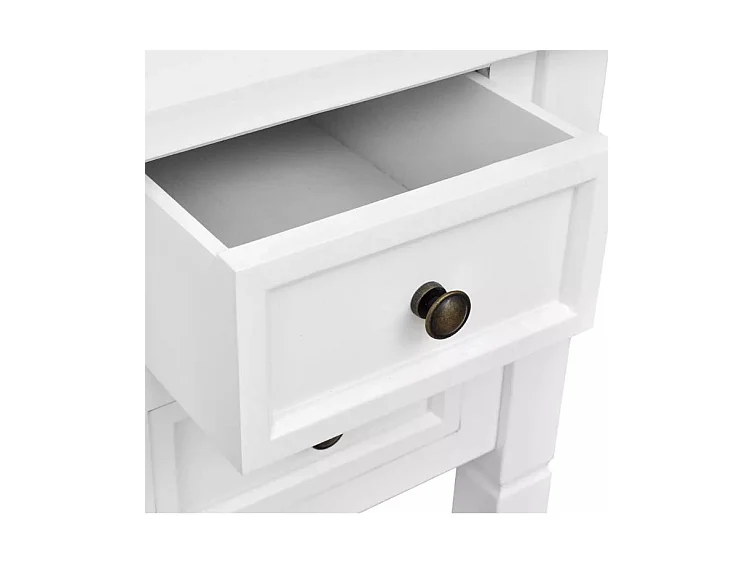 Bureau 5 tiroirs bois blanc Vanyarel