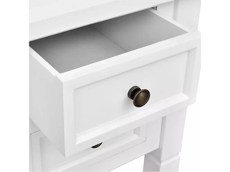 Bureau 5 tiroirs bois blanc Vanyarel
