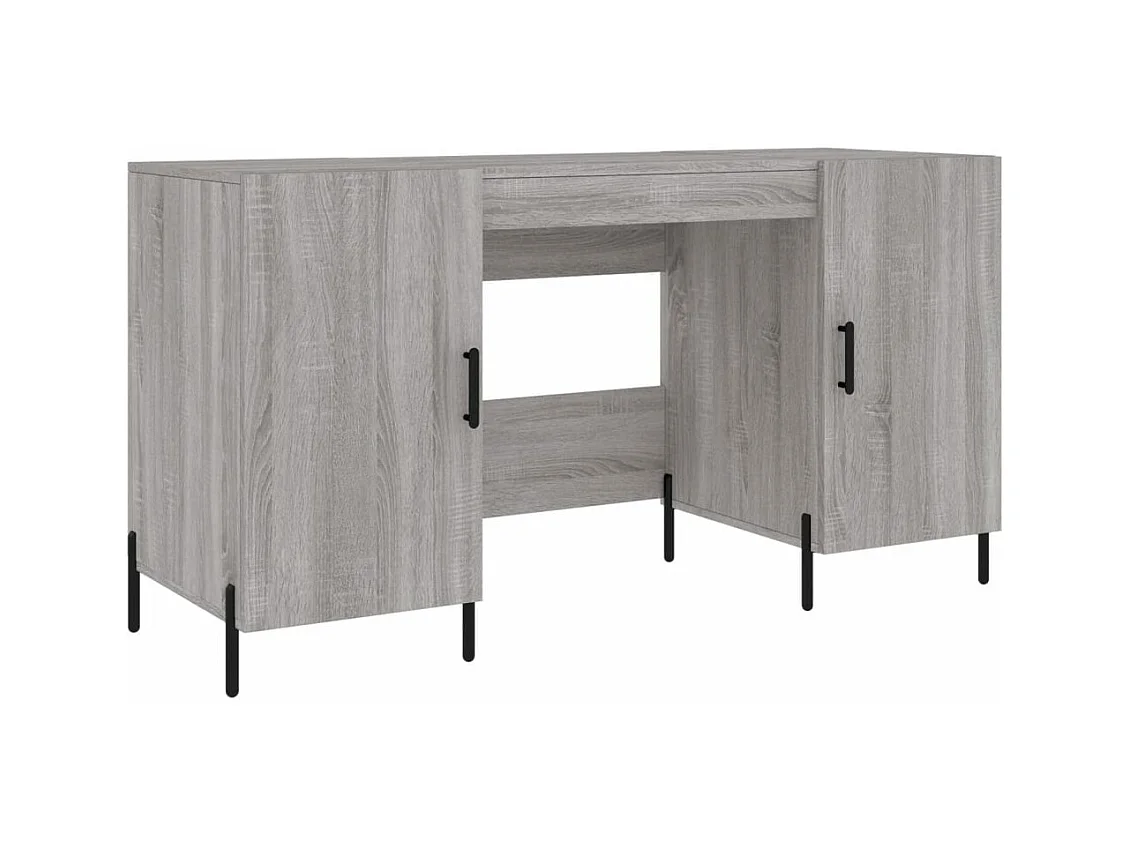 Bureau sonoma gris 140x50x75 bois d'ingénierie