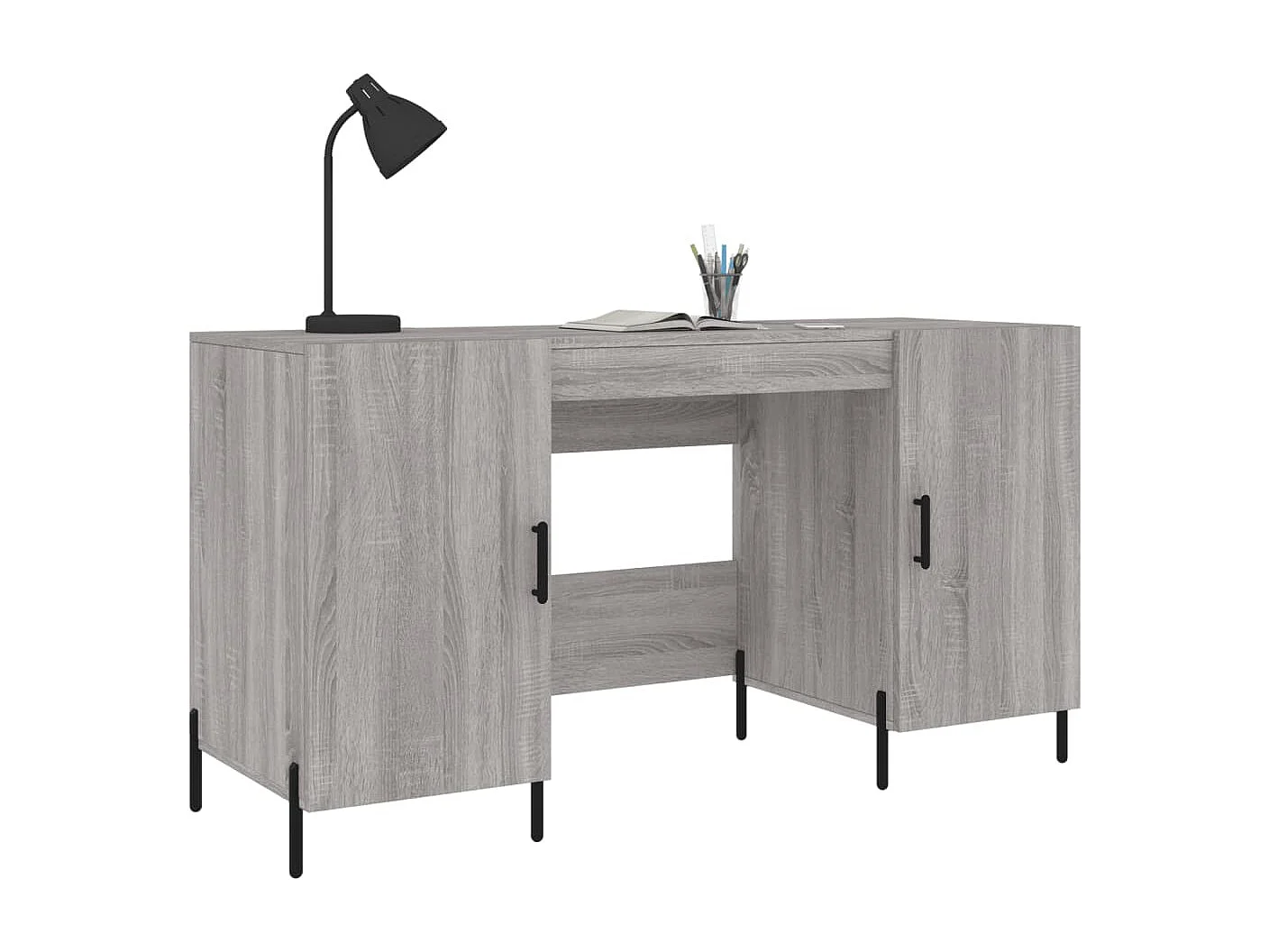 Bureau sonoma gris 140x50x75 bois d'ingénierie