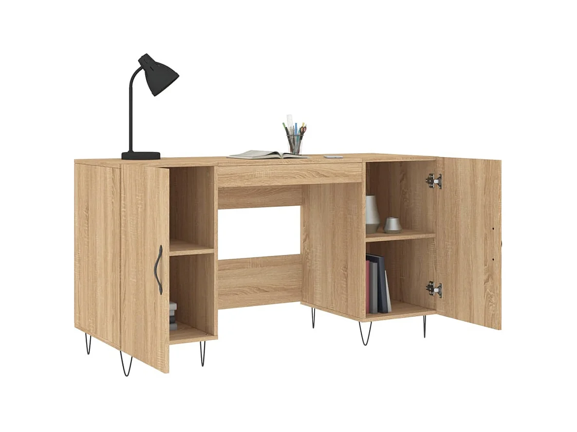 Bureau chêne sonoma 140x50x75 bois d'ingénierie