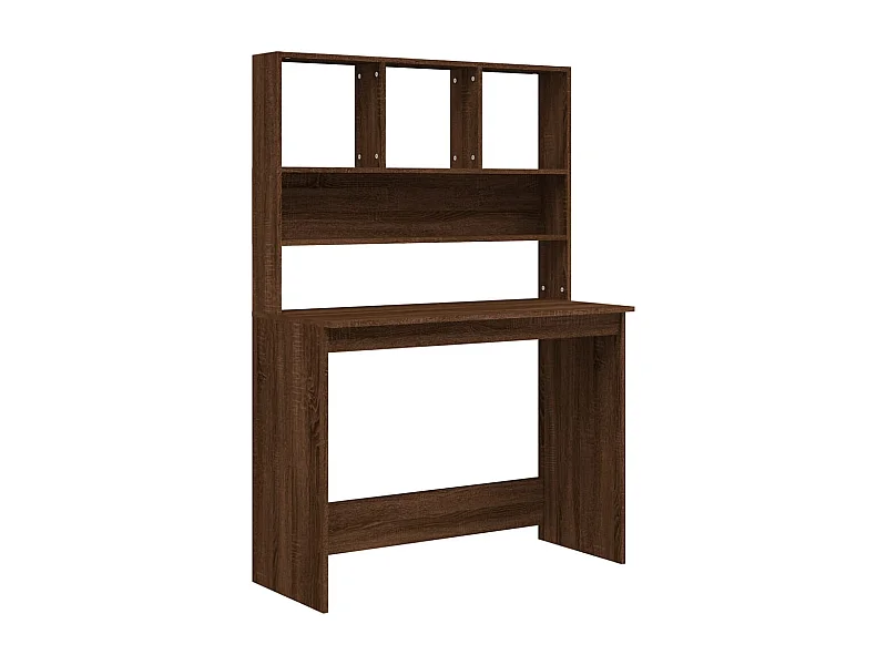 Bureau et étagères Chêne marron 102x45x148 Bois d'ingénierie