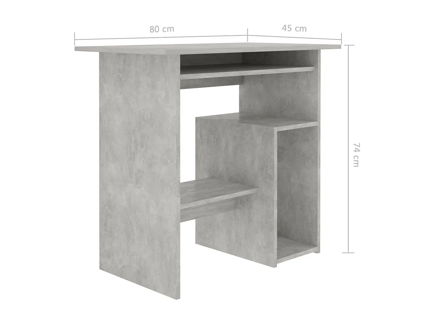 Bureau Gris béton 80 x 45x74