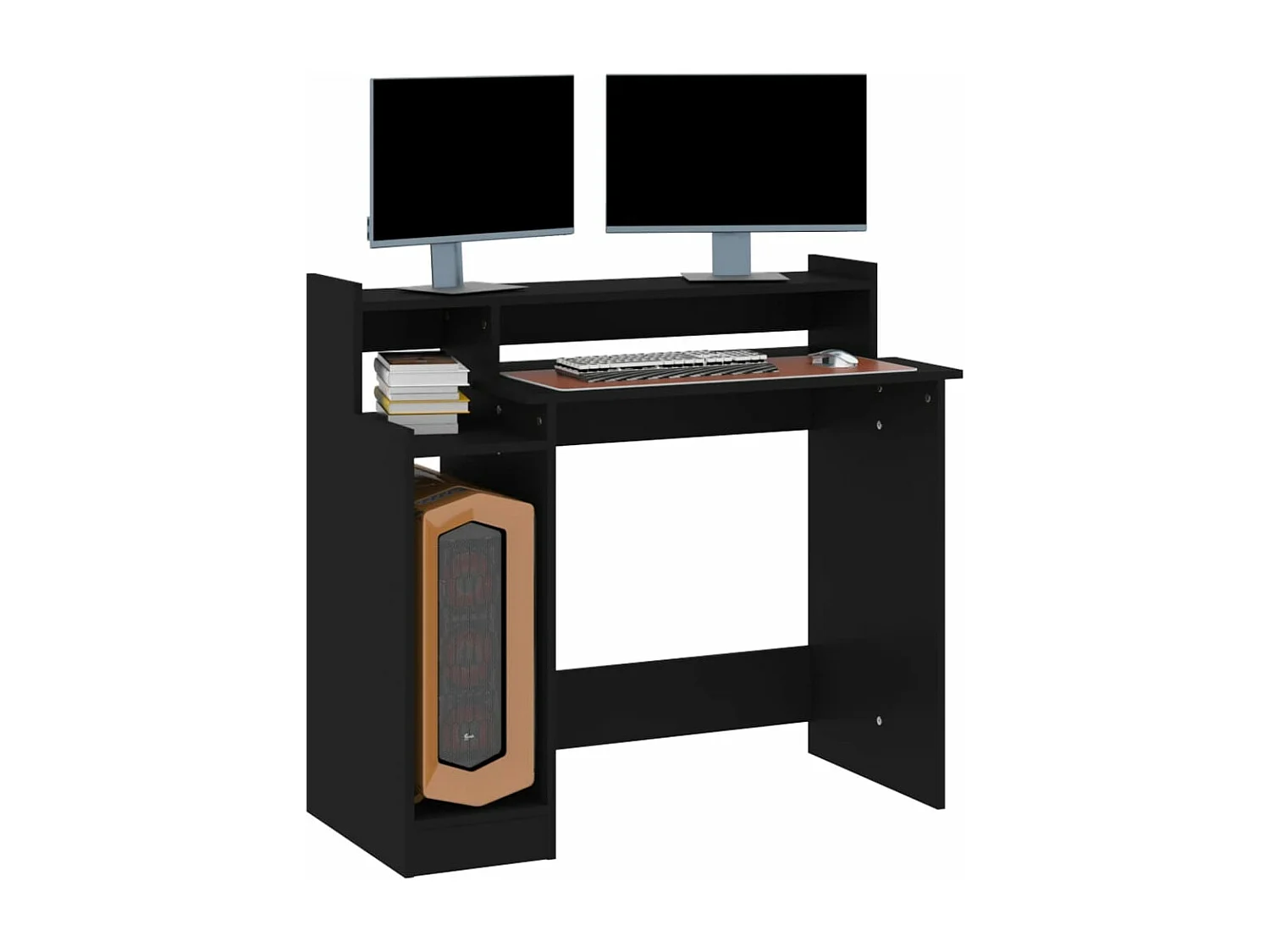 Bureau avec lumières LED noir 97x45x90 bois d'ingénierie
