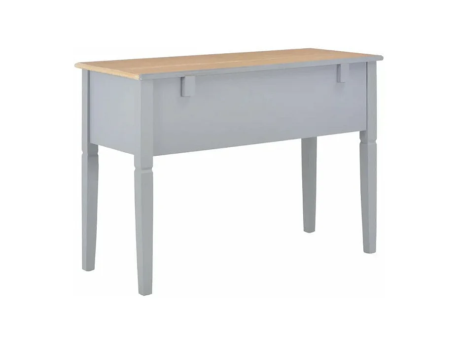 Bureau 5 tiroirs bois clair et pin massif gris Dean