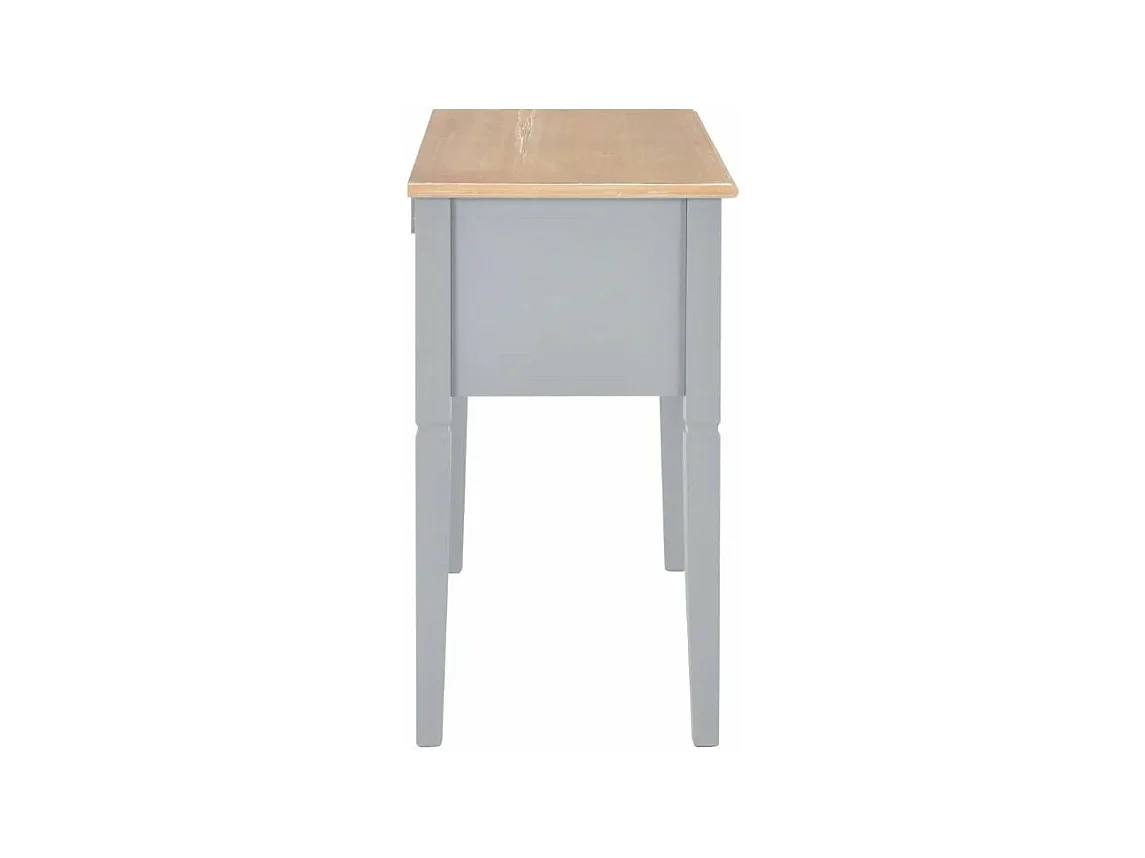Bureau 5 tiroirs bois clair et pin massif gris Dean