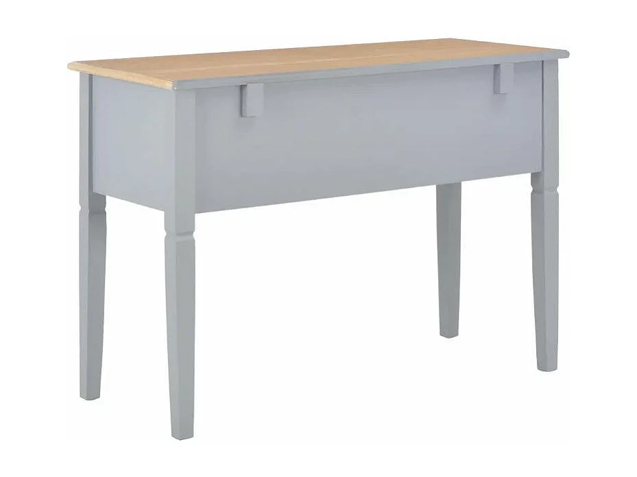 Bureau 5 tiroirs bois clair et pin massif gris Dean
