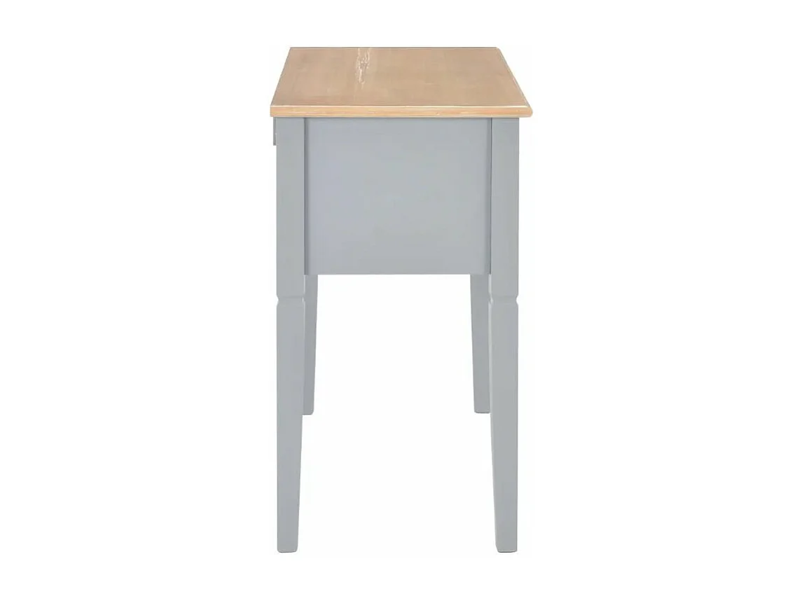 Bureau 5 tiroirs bois clair et pin massif gris Dean