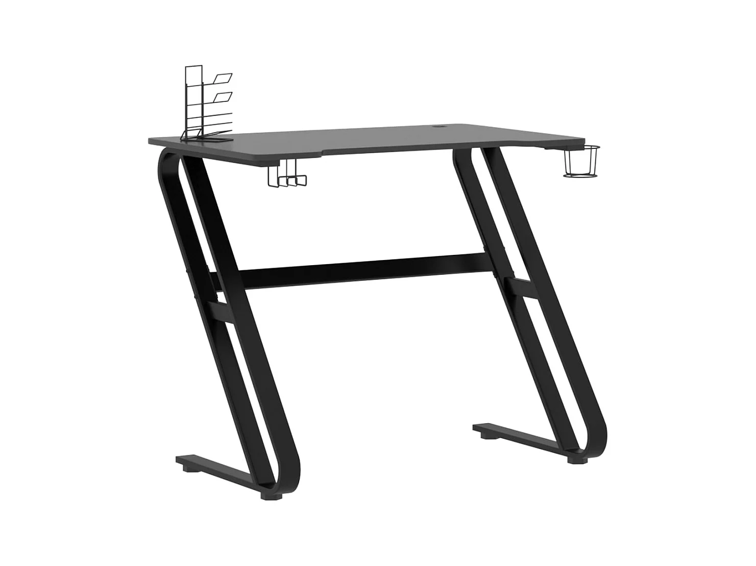 Bureau de jeu avec pieds en forme de ZZ Noir 90x60x75