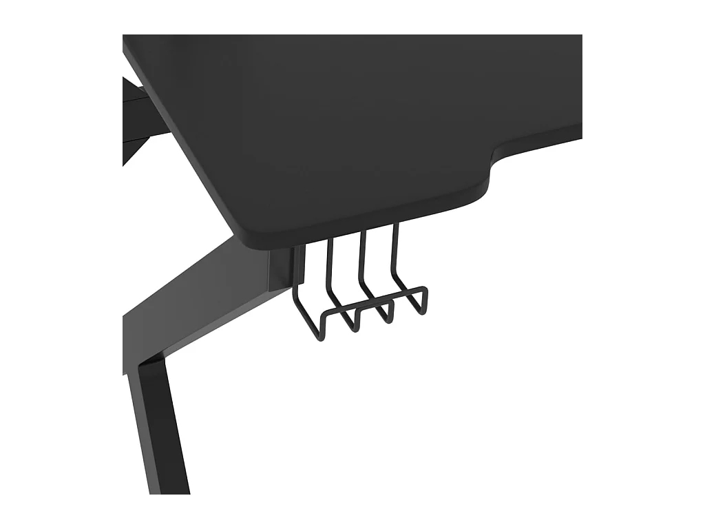 Gamingbureau met K-vormige poten 90x60x75 cm zwart