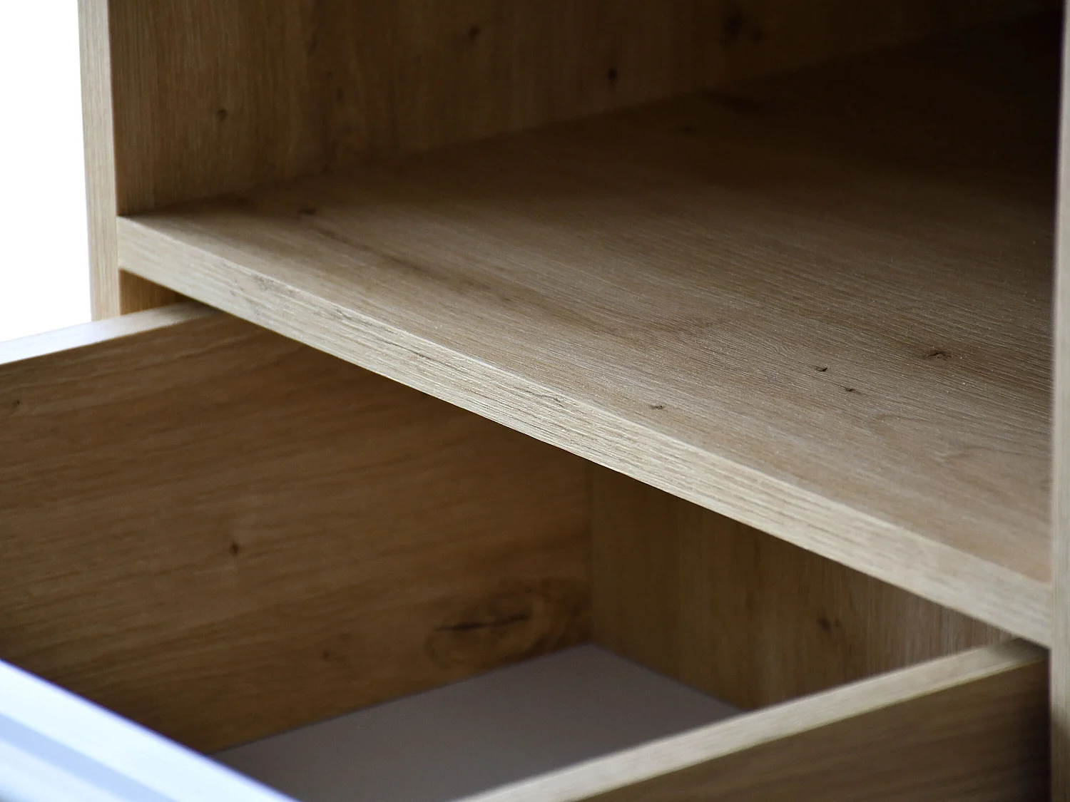 Nachttisch Luk mit Schublade mit Füßen Nachtkommode Nachtschrank Schlafzimmer (Eiche artisan)