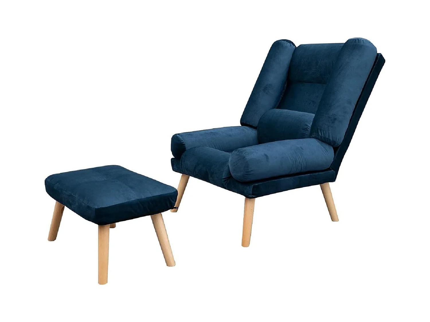 Liegesessel Sessel Relaxsessel Lola mit Fußhocker Rückenlehne 5-stufig einstellbar Farbe: Monolith 77 - dunkelblau