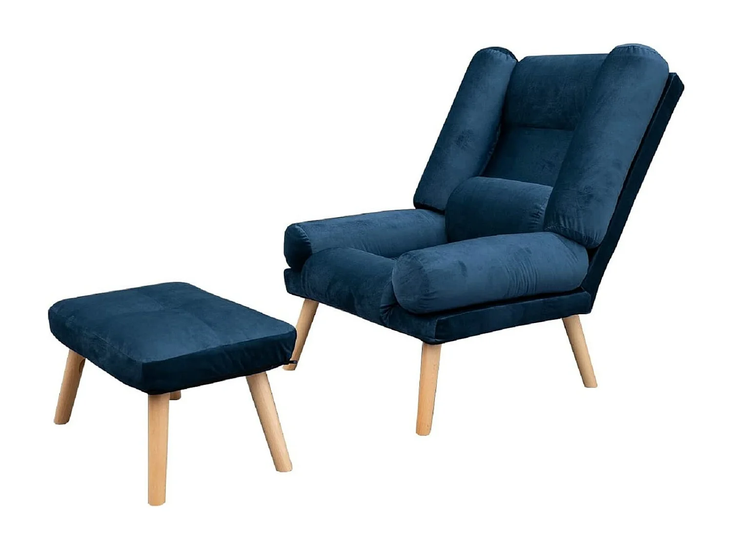 Liegesessel Sessel Relaxsessel Lola mit Fußhocker Rückenlehne 5-stufig einstellbar Farbe: Monolith 77 - dunkelblau