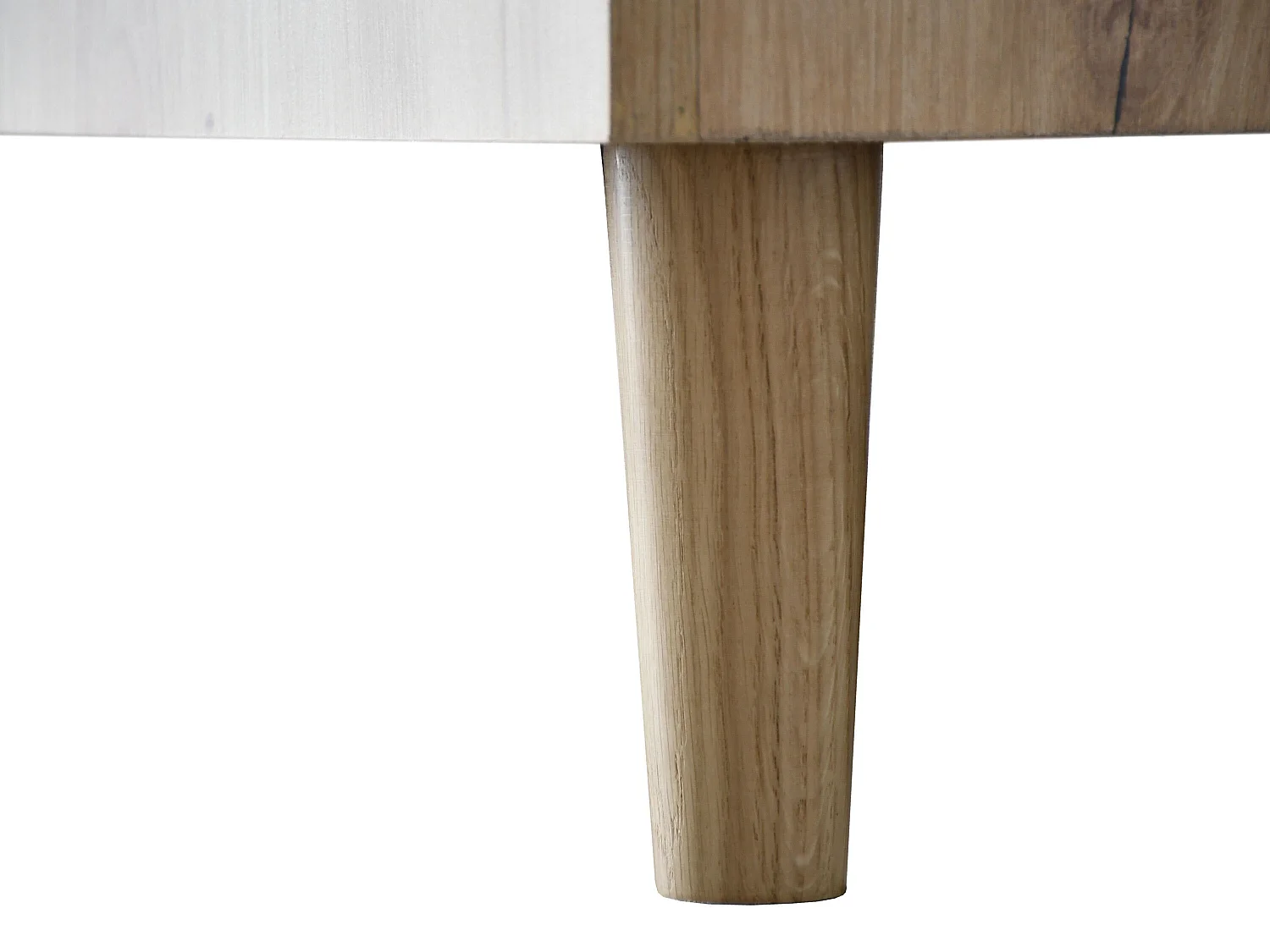 Doppelbett Luk I 160 x 200 cm ohne Matratze Bett mit Lattenrost Jugendbett Kopfteil mit Bettkasten ohne Nachttisch (Eiche artisan, Jasmine 21 - beige)