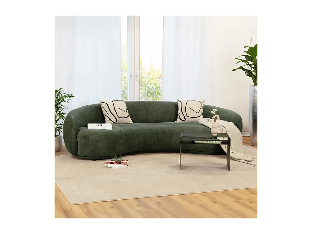 Home Deluxe - Canapé CASARA 258 x 128 x 72 cm - Tissu vert foncé
