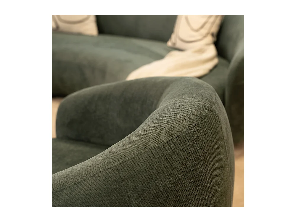 Home Deluxe - Canapé CASARA 258 x 128 x 72 cm - Tissu vert foncé