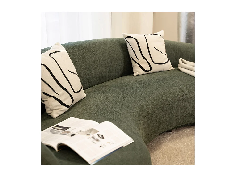 Home Deluxe - Canapé CASARA 258 x 128 x 72 cm - Tissu vert foncé