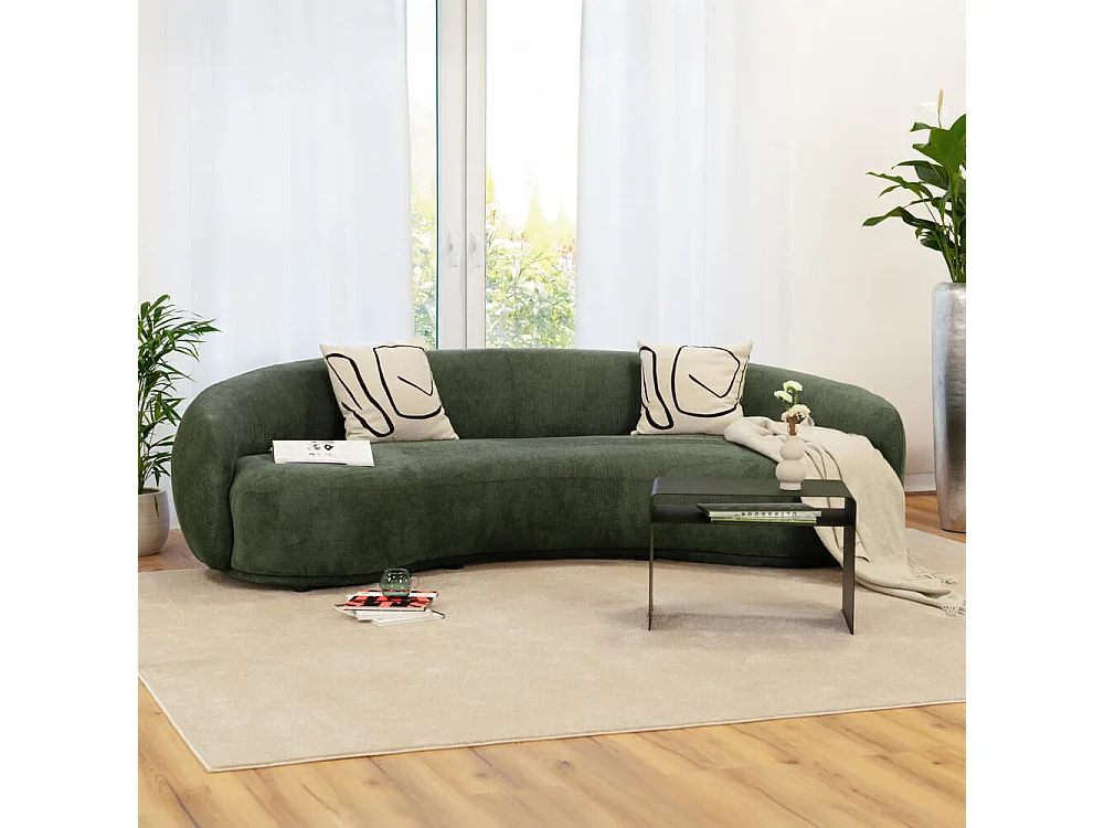 Home Deluxe - Canapé CASARA 258 x 128 x 72 cm - Tissu vert foncé