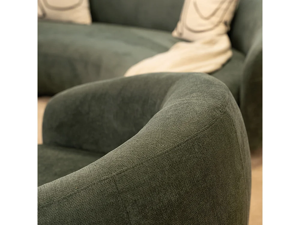 Home Deluxe - Canapé CASARA 258 x 128 x 72 cm - Tissu vert foncé