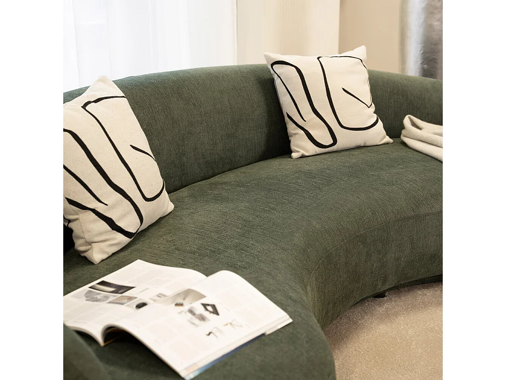 Home Deluxe - Canapé CASARA 258 x 128 x 72 cm - Tissu vert foncé