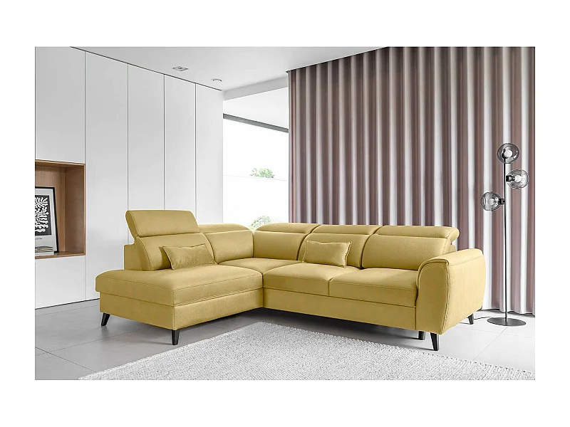 Canapé Corner Dino R/revêtement tissu/Jaune