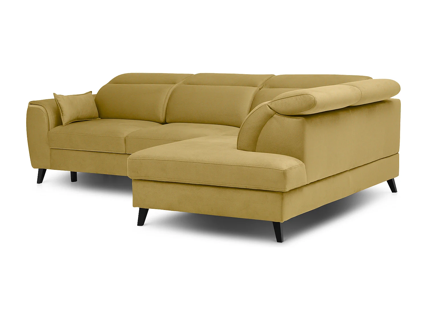 Ecksofa Dino R/Stoffbezug/Gelb