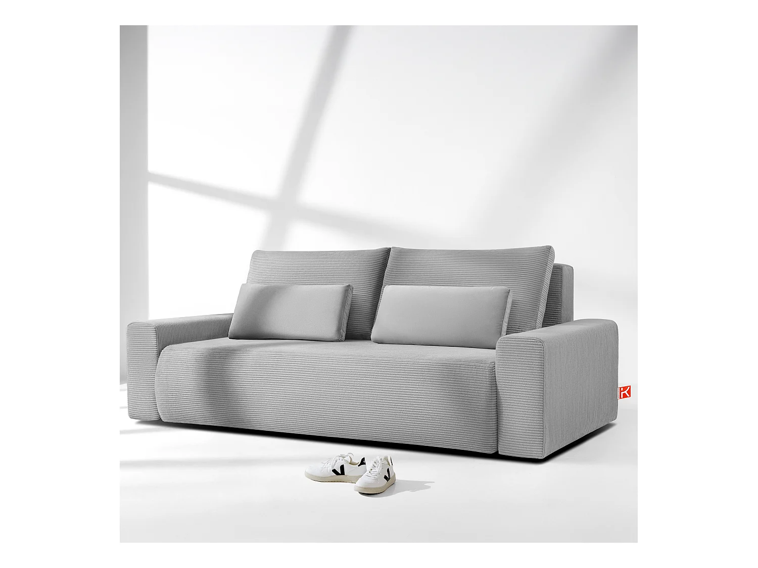 Canapé-lit - convertible - MOLLIS - 3 places - Gris clair