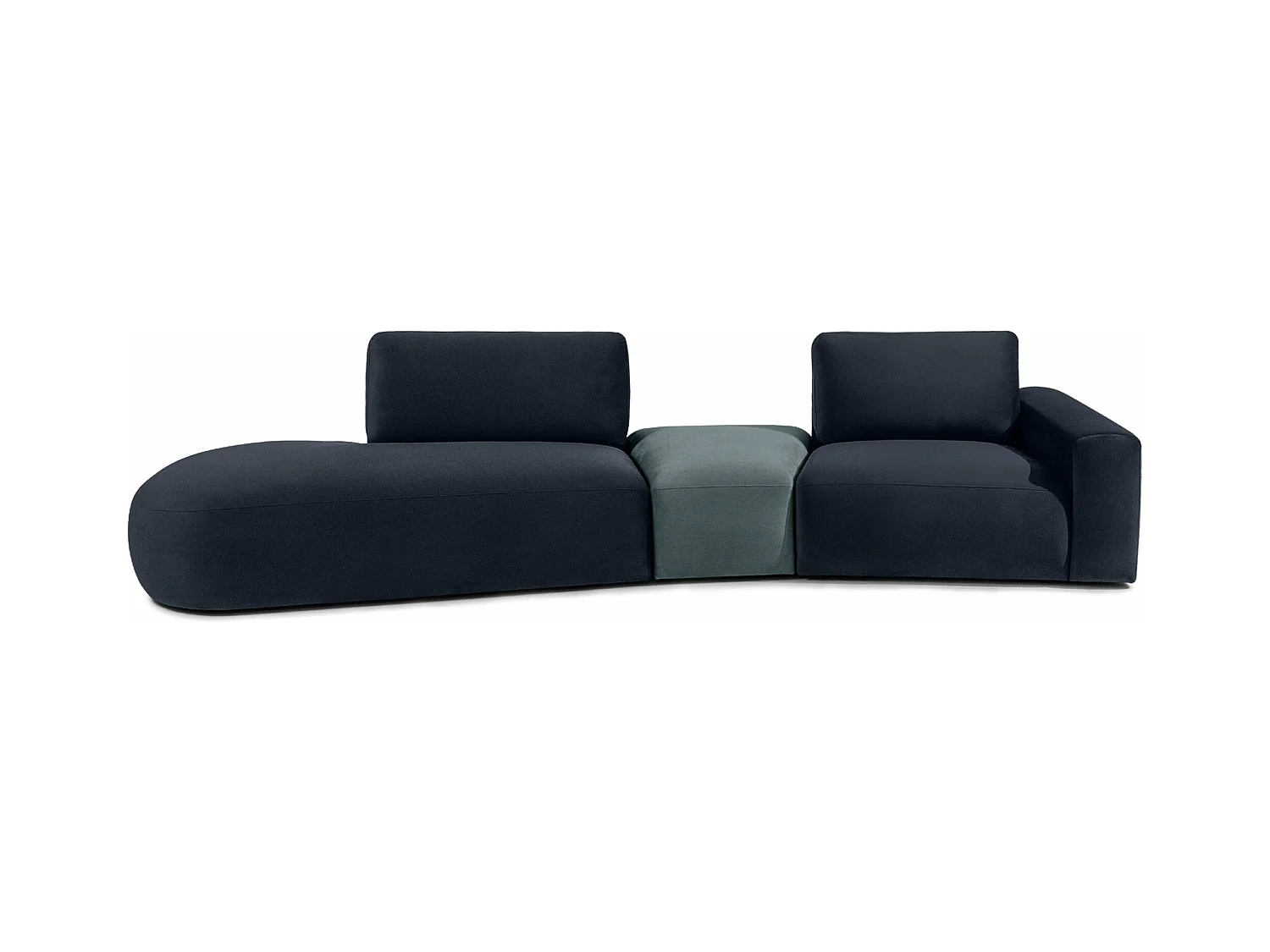Ecksofa links - modern - ZUCCO - 4-Sitzer - Veloursstoff - Marineblau
