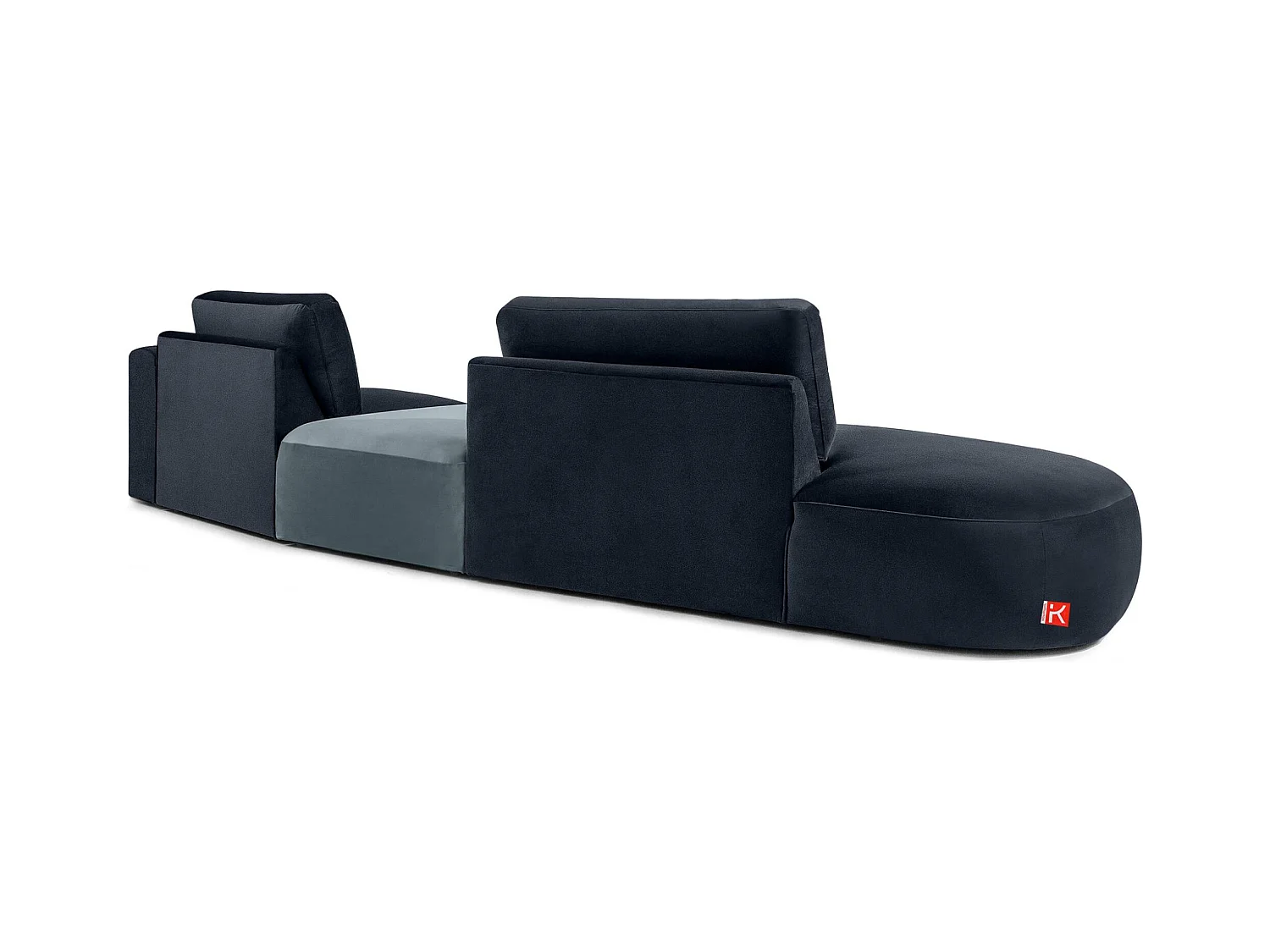 Ecksofa links - modern - ZUCCO - 4-Sitzer - Veloursstoff - Marineblau