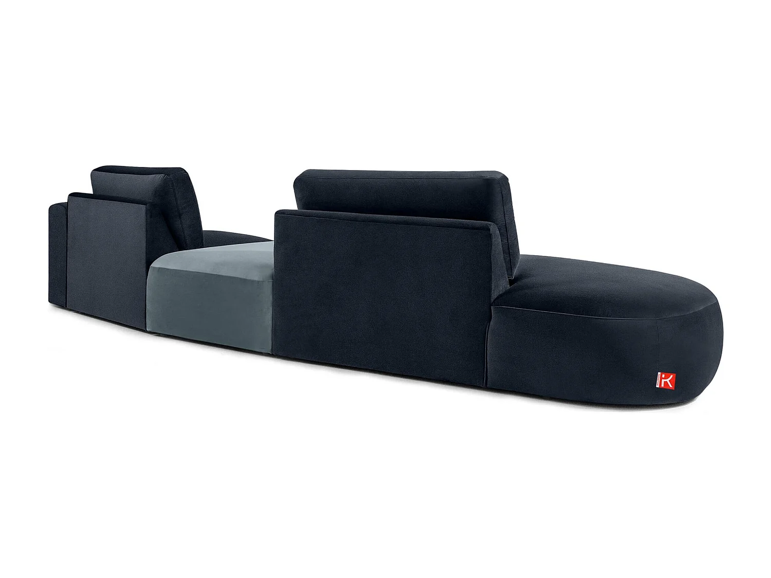 Ecksofa links - modern - ZUCCO - 4-Sitzer - Veloursstoff - Marineblau